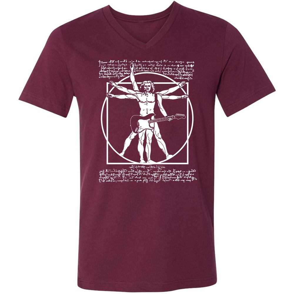 Unisex V-Neck T-Shirt - WF9HMBSC - Maroon - 6