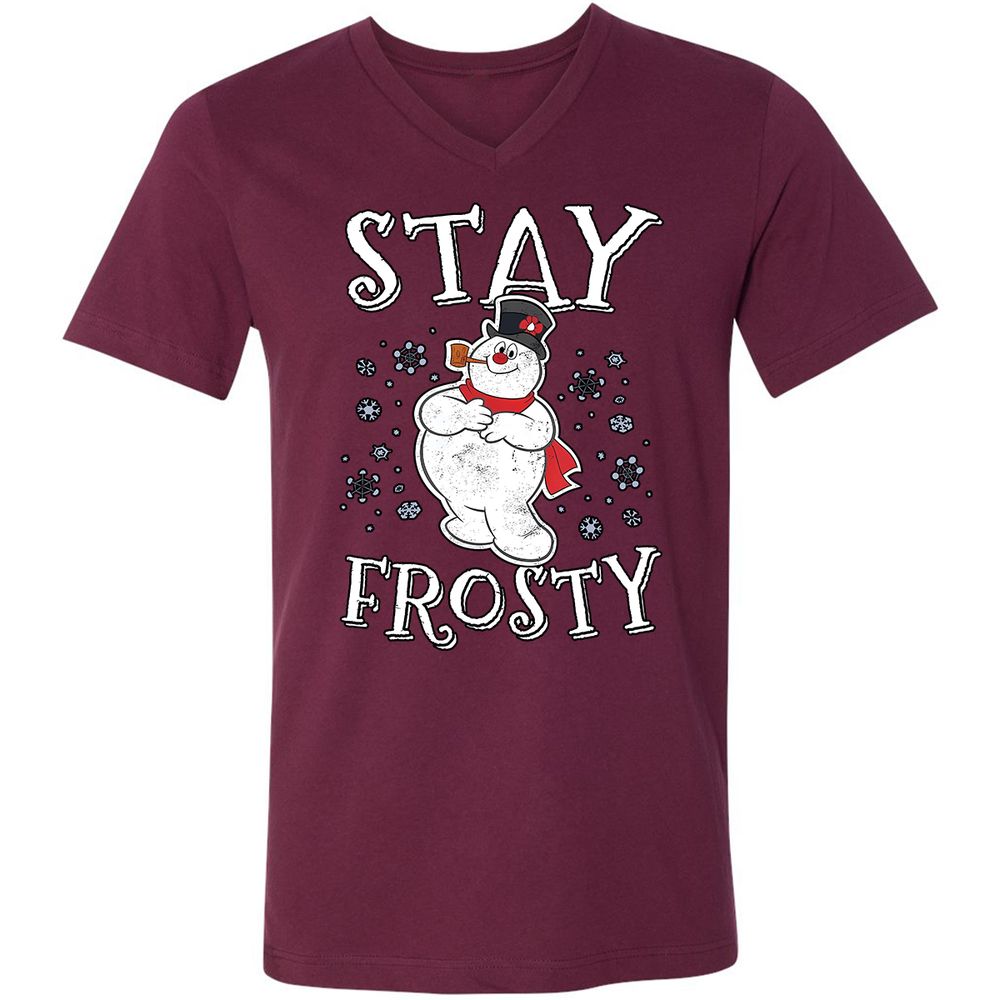 Unisex V-Neck T-Shirt - T5P7LFPJ - Maroon - 6