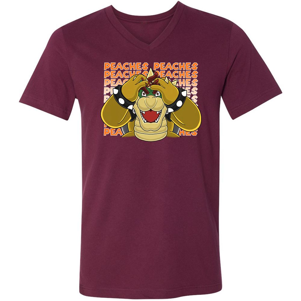 Unisex V-Neck T-Shirt - 192EKZG8 - Maroon - 6
