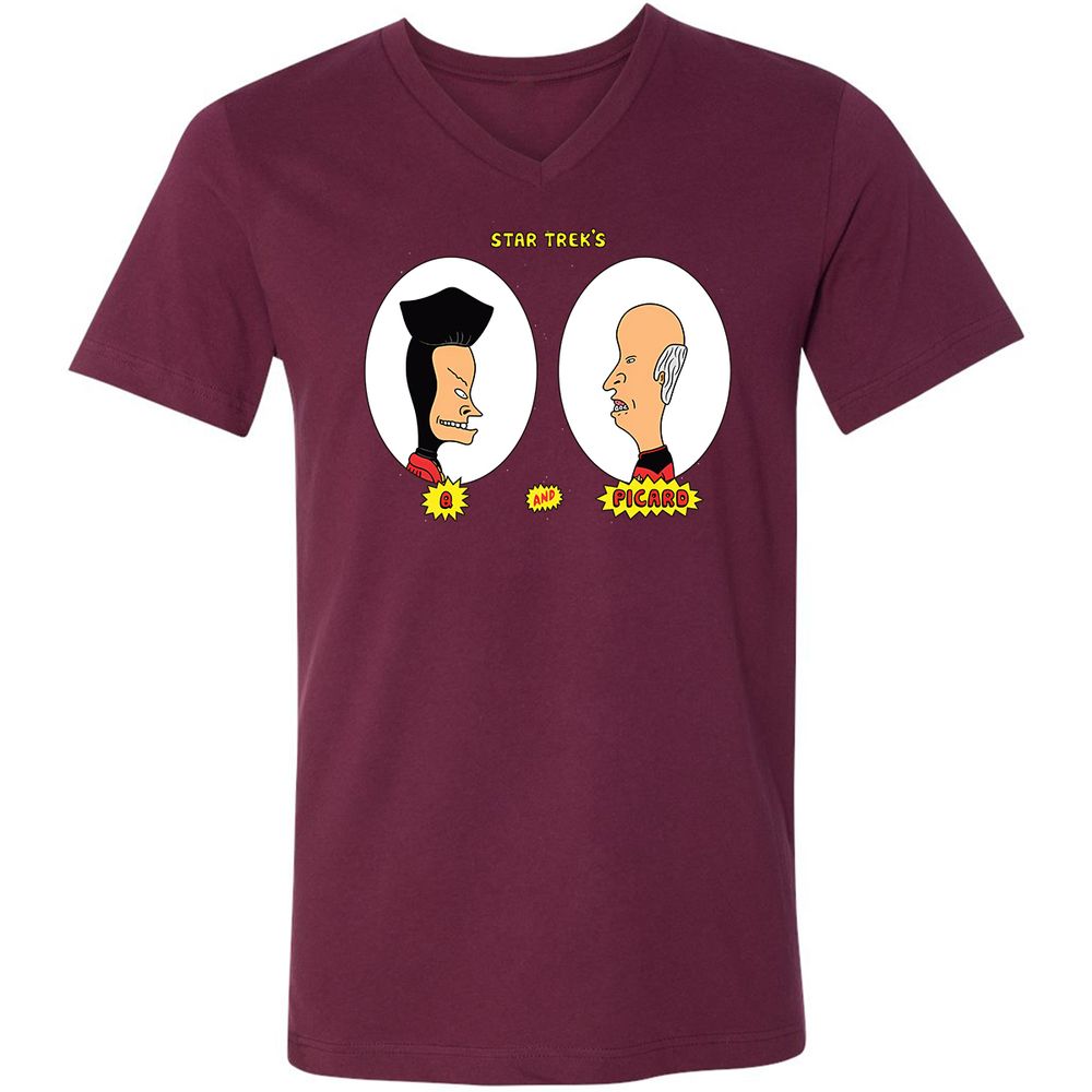 Unisex V-Neck T-Shirt - VGNDGKQP - Maroon - 6