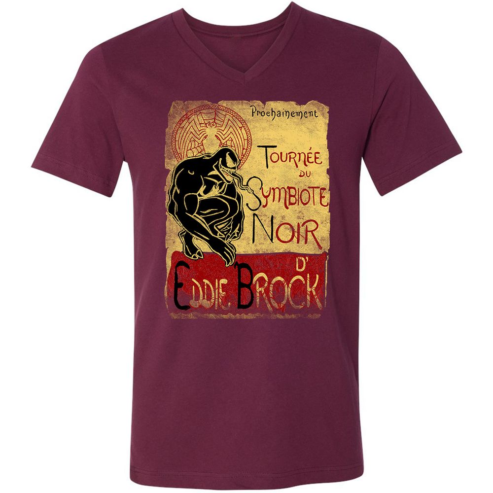 Unisex V-Neck T-Shirt - DLBVN3BX - Maroon - 6