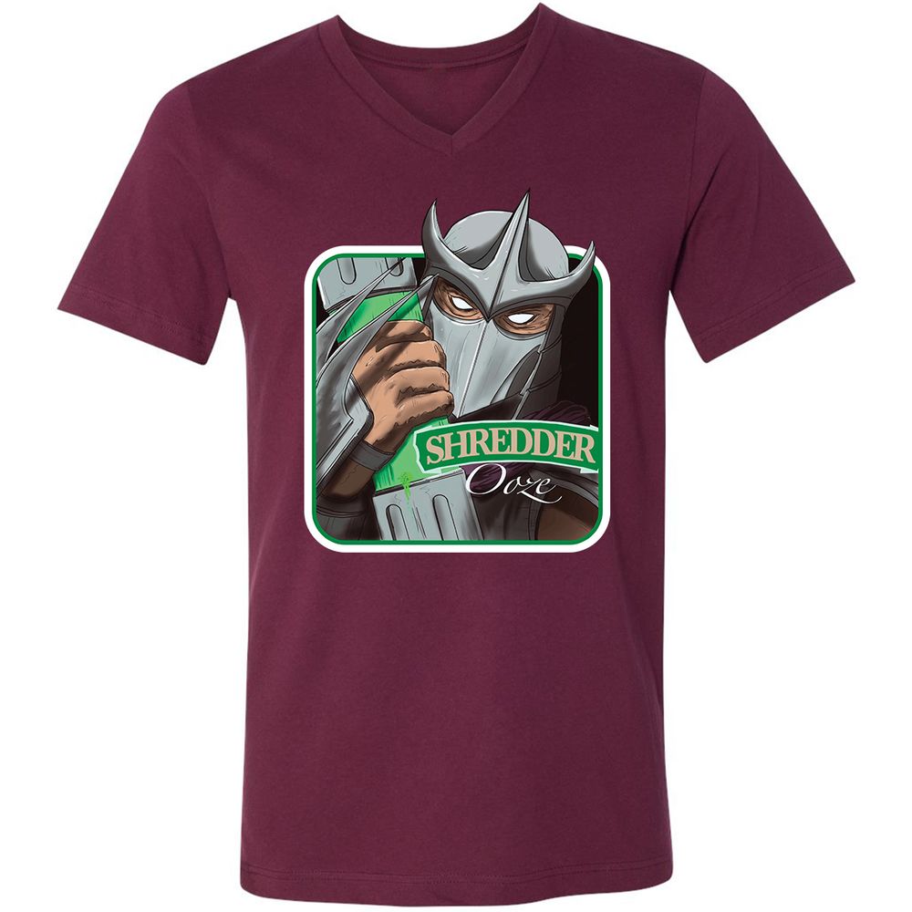 Unisex V-Neck T-Shirt - 45NWF4YQ - Maroon - 6