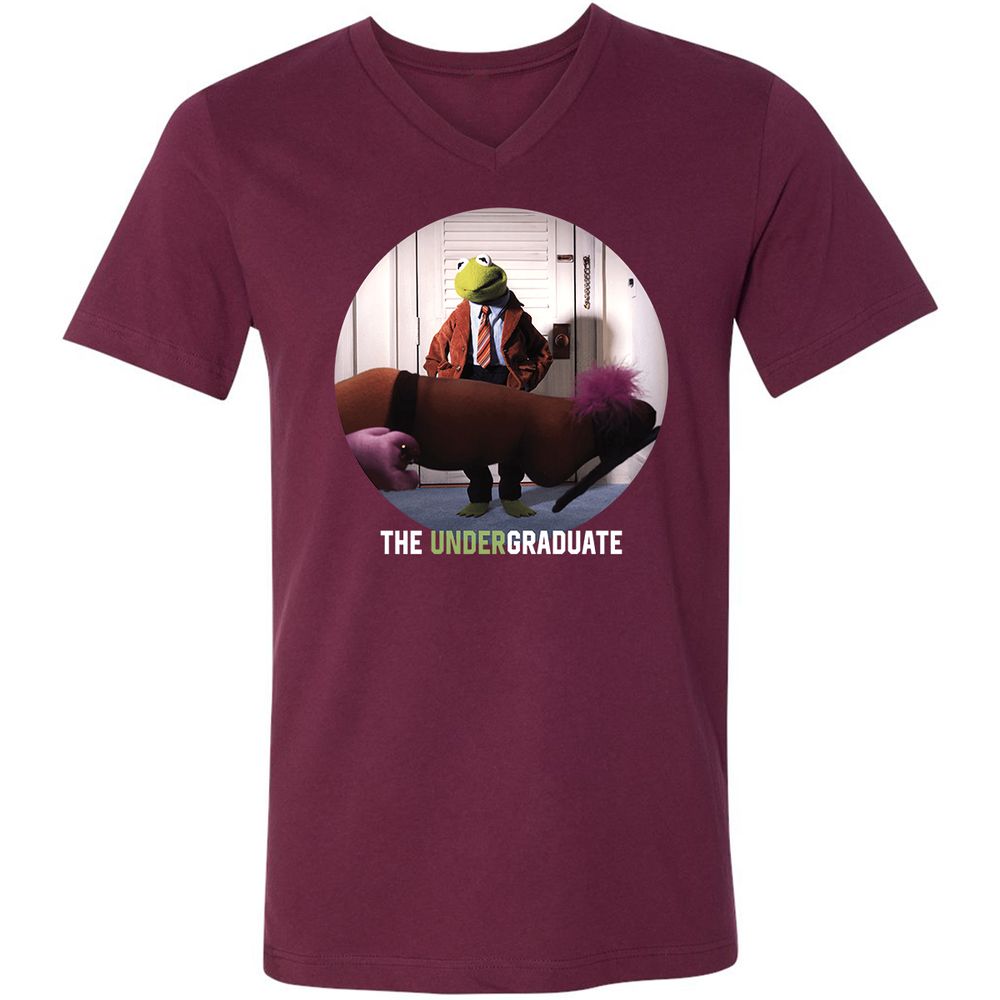 Unisex V-Neck T-Shirt - Q6WVJATW - Maroon - 6