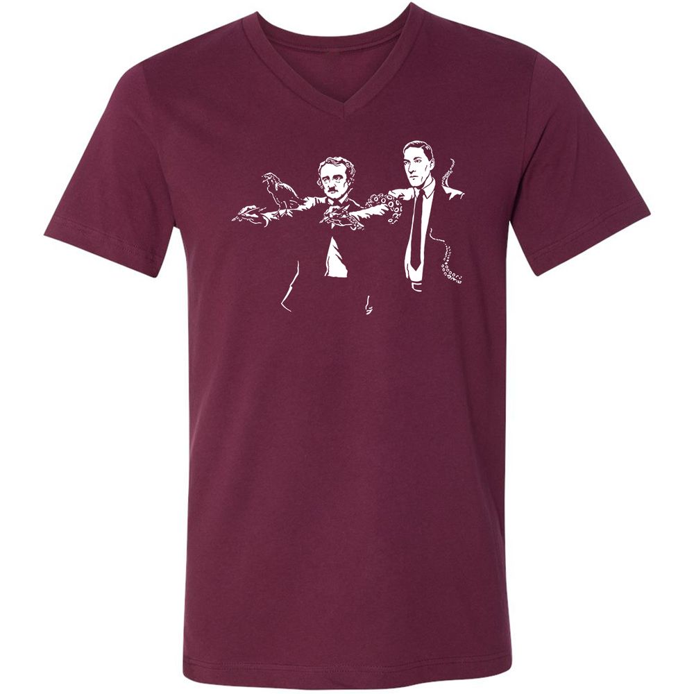 Unisex V-Neck T-Shirt - FSHCEVVY - Maroon - 6