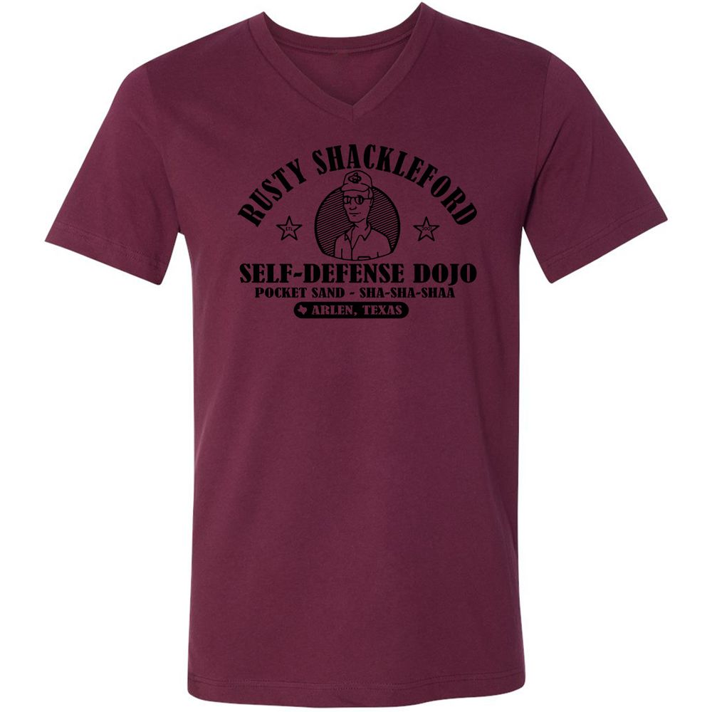 Unisex V-Neck T-Shirt - X6S7QM6B - Maroon - 6