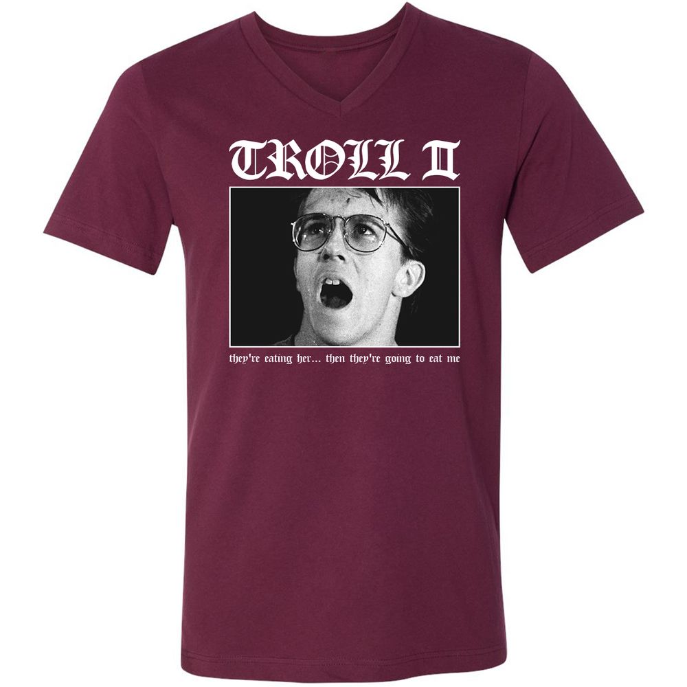 Unisex V-Neck T-Shirt - 8HPMTRBH - Maroon - 6