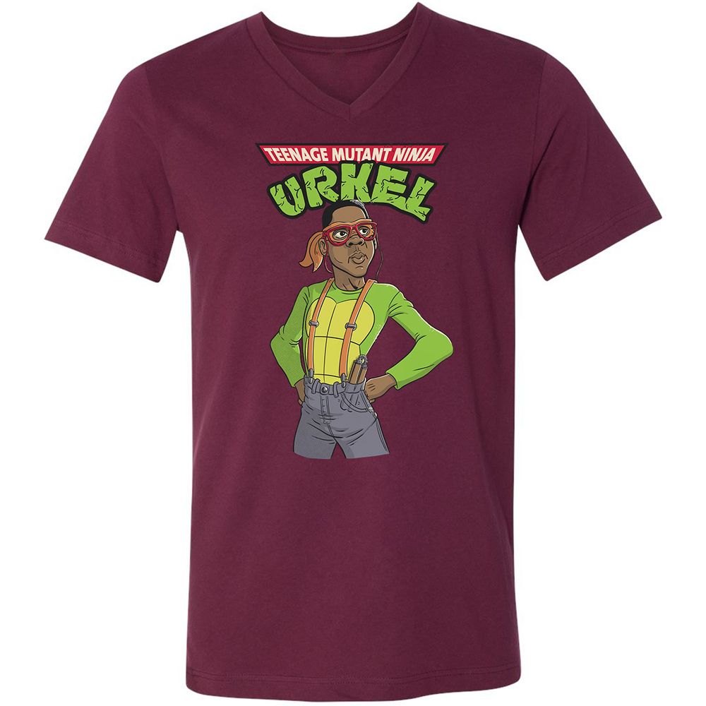 Unisex V-Neck T-Shirt - EBMSH3PW - Maroon - 6