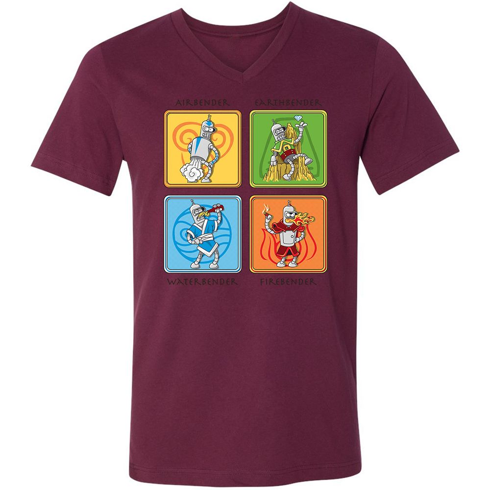 Unisex V-Neck T-Shirt - 6H3L7MMF - Maroon - 6