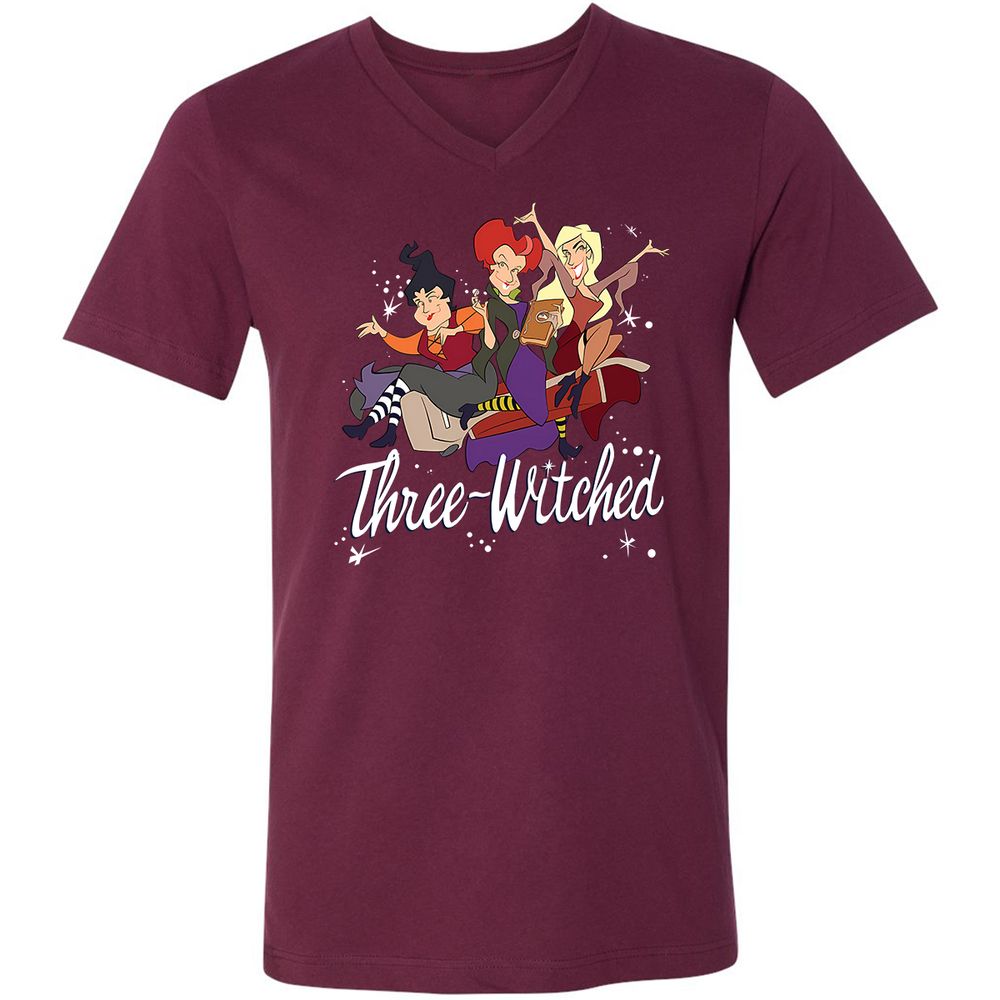 Unisex V-Neck T-Shirt - VXQ6CNFP - Maroon - 6