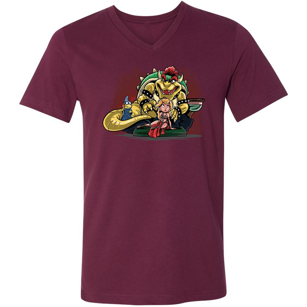 Unisex V-Neck T-Shirt - PANUNVZT - Maroon - 6
