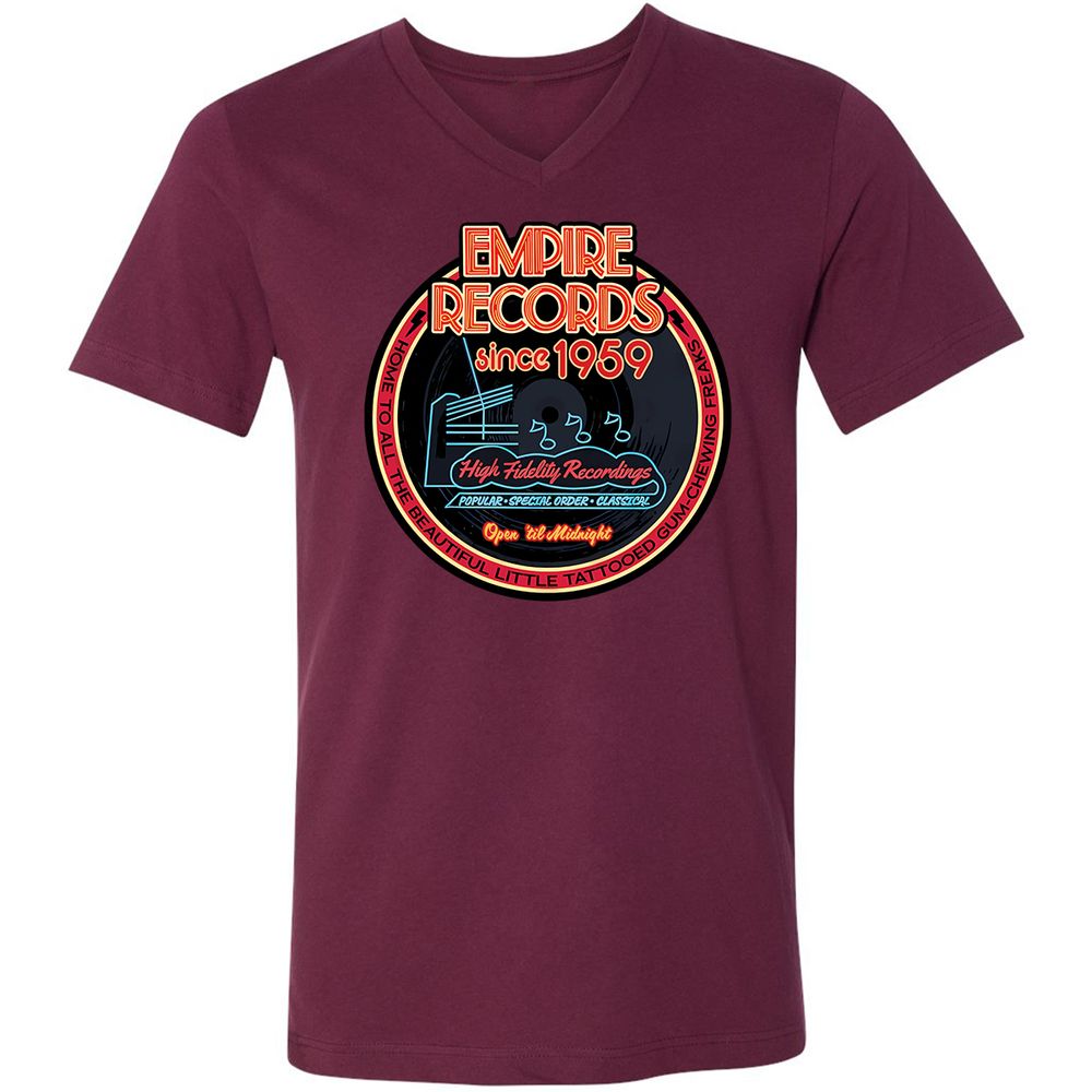 Unisex V-Neck T-Shirt - DXHM2546 - Maroon - 6