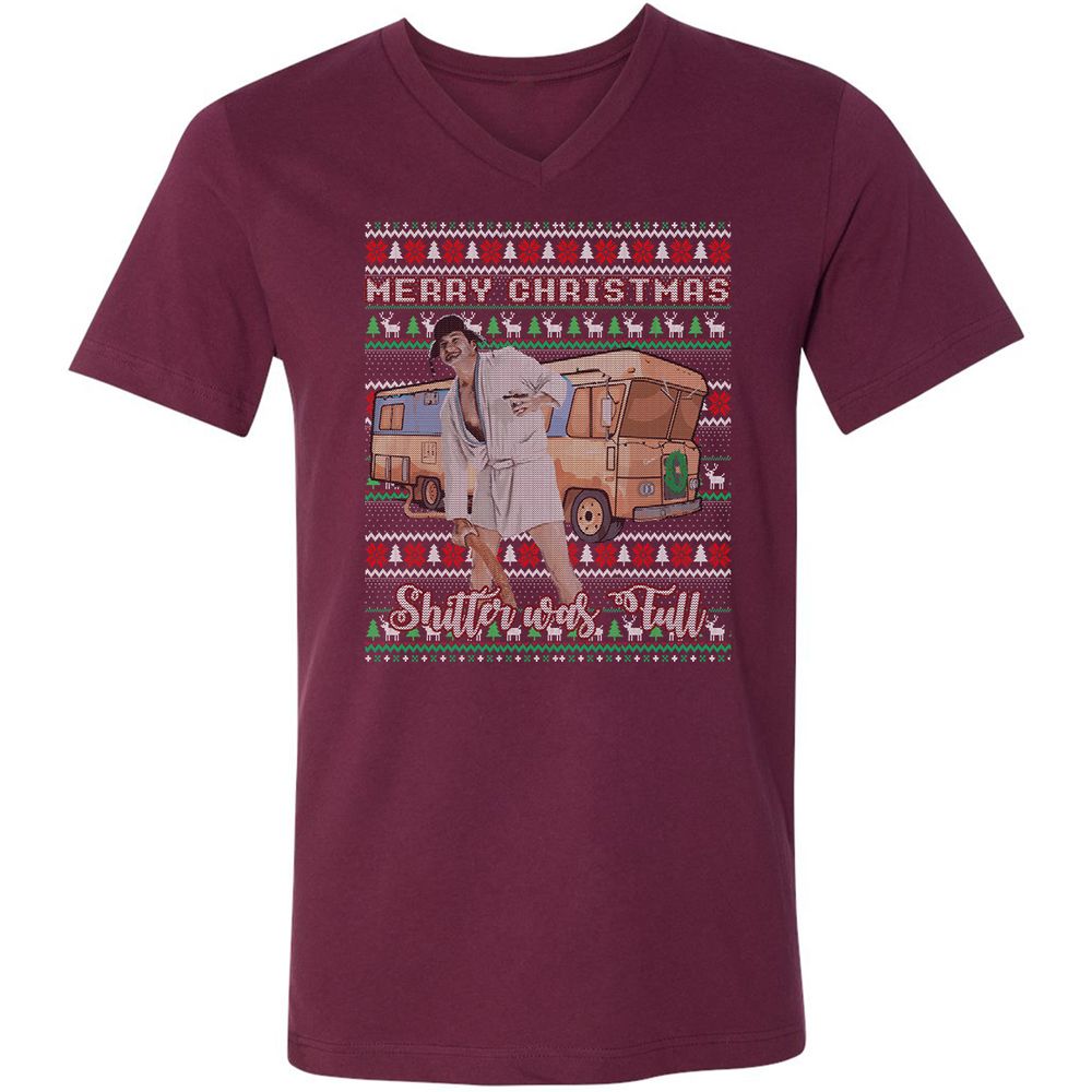 Unisex V-Neck T-Shirt - DX58ZCUD - Maroon - 6