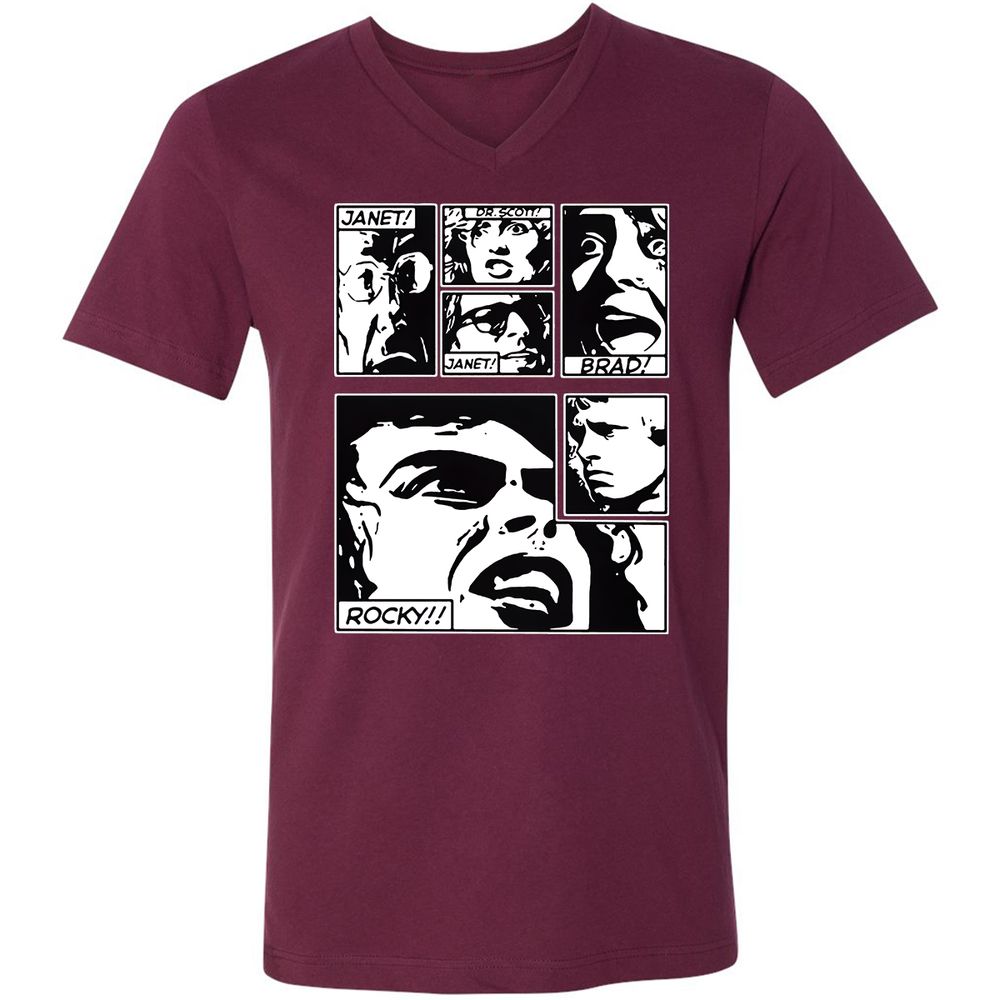 Unisex V-Neck T-Shirt - MD1X9P14 - Maroon - 6