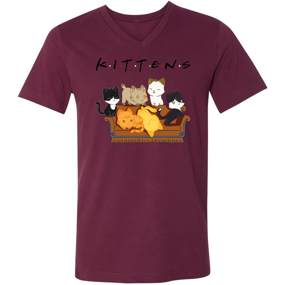 Unisex V-Neck T-Shirt - GD46DACM - Maroon - 6