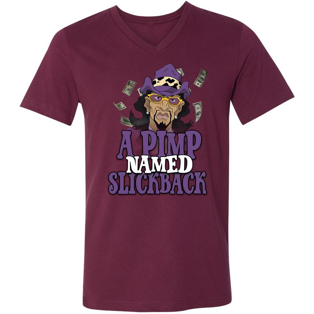 Unisex V-Neck T-Shirt - N6GZW5F2 - Maroon - 6