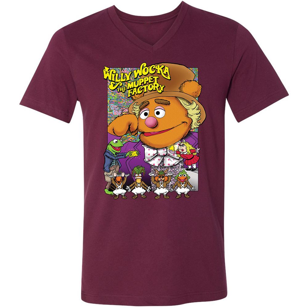 Unisex V-Neck T-Shirt - LDDGFJAD - Maroon - 6