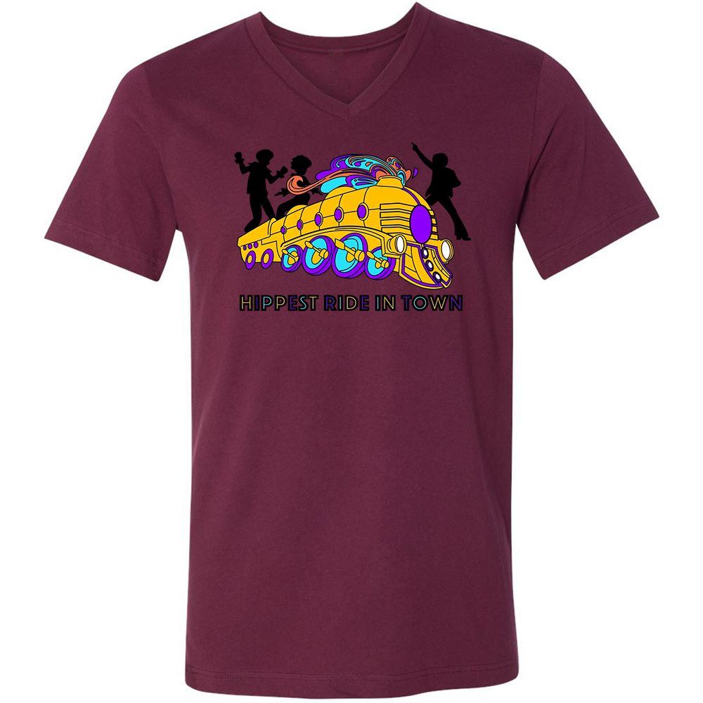 Unisex V-Neck T-Shirt - 1S7VDVJG - Maroon - 6