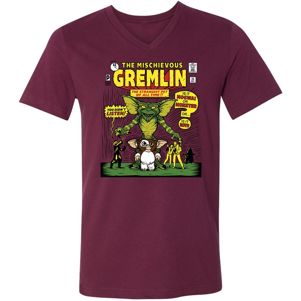 Unisex V-Neck T-Shirt - G3NK9S3V - Maroon - 6