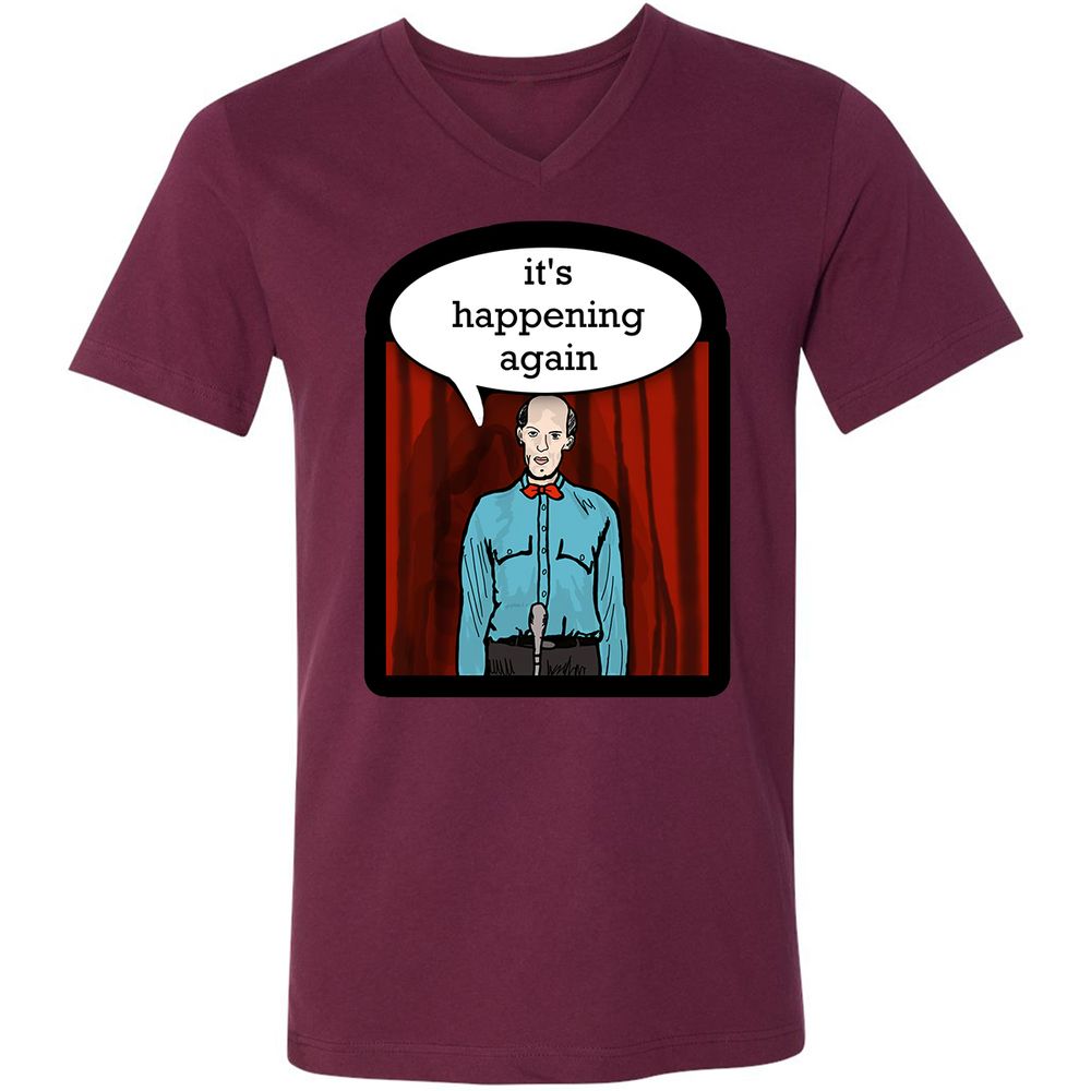 Unisex V-Neck T-Shirt - WV35CDFX - Maroon - 6