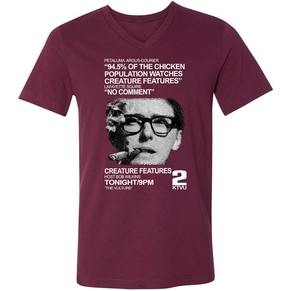 Unisex V-Neck T-Shirt - YNZ2LCQF - Maroon - 6