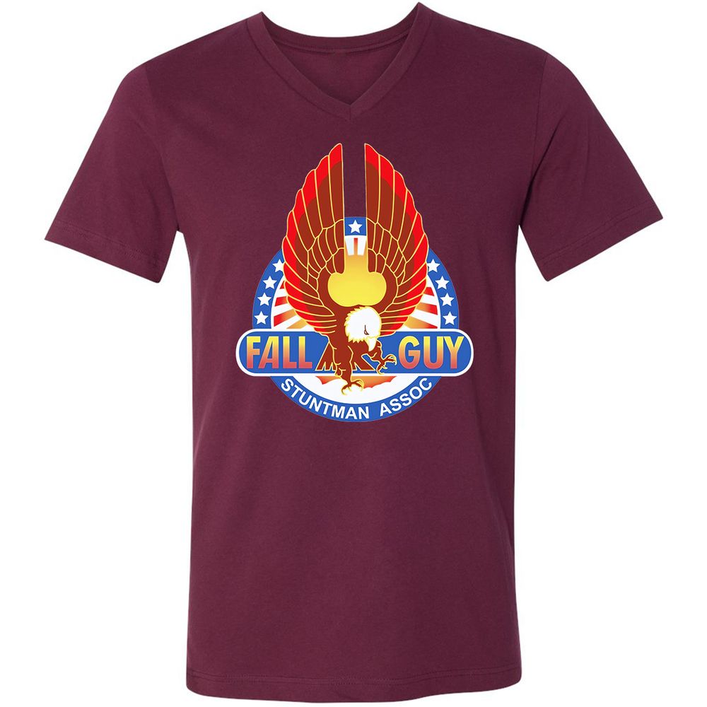 Unisex V-Neck T-Shirt - 9LQMVW6K - Maroon - 6
