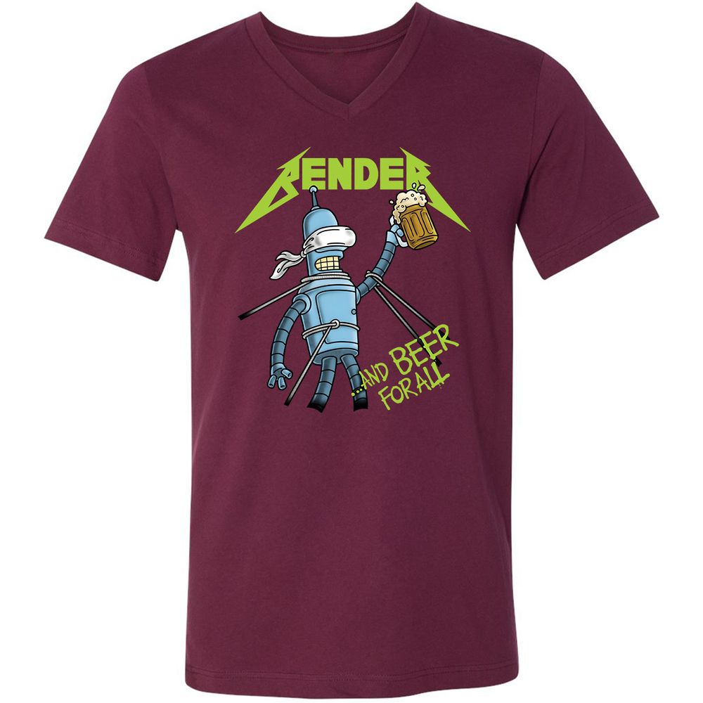 Unisex V-Neck T-Shirt - 75AK1AEJ - Maroon - 6