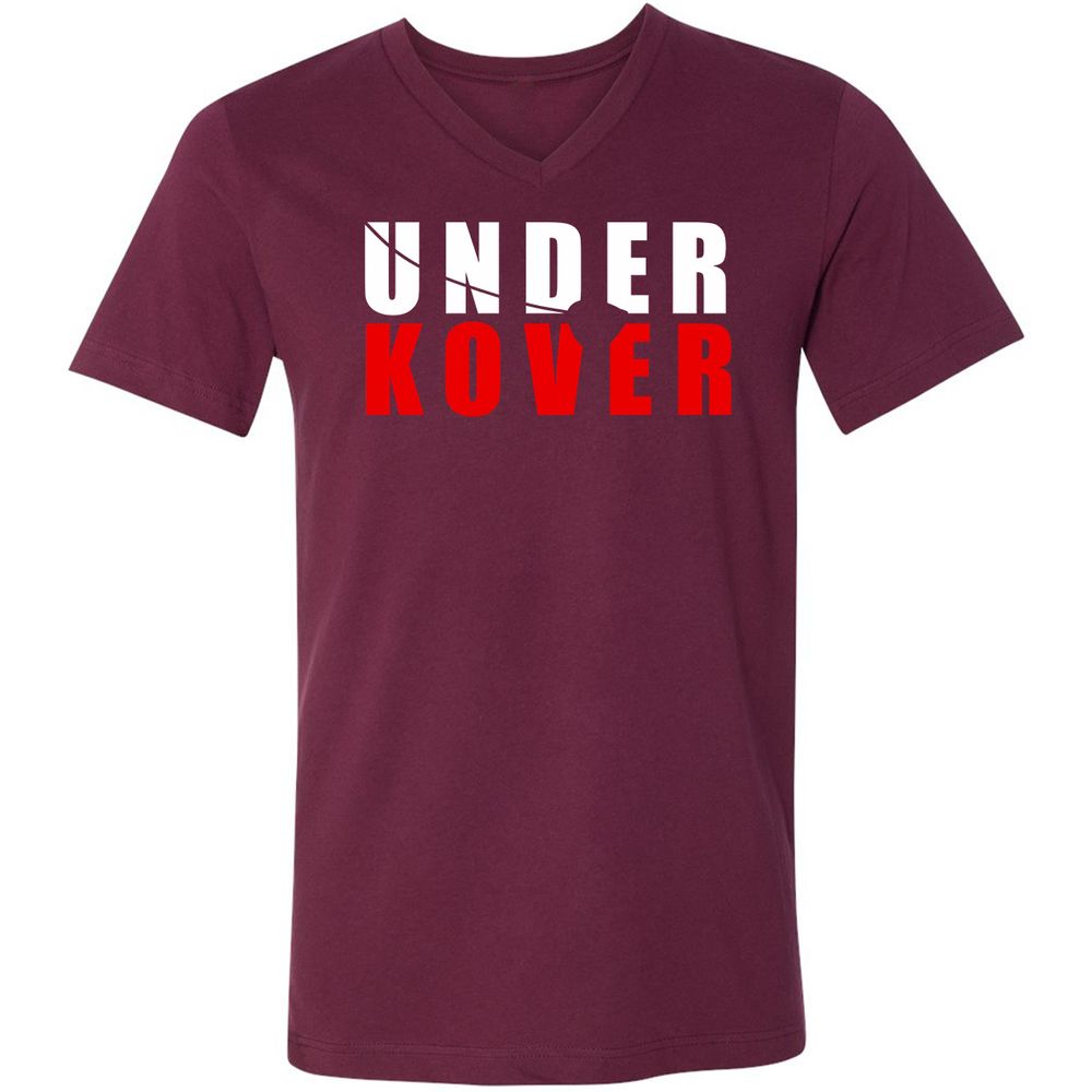 Unisex V-Neck T-Shirt - 6NPCT7XV - Maroon - 6
