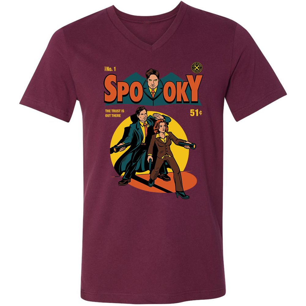 Unisex V-Neck T-Shirt - REAVCHB4 - Maroon - 6