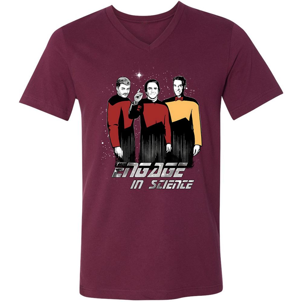 Unisex V-Neck T-Shirt - AMW1DLYR - Maroon - 6