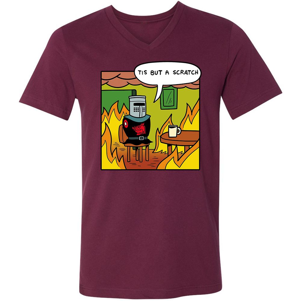 Unisex V-Neck T-Shirt - B2739Q57 - Maroon - 6