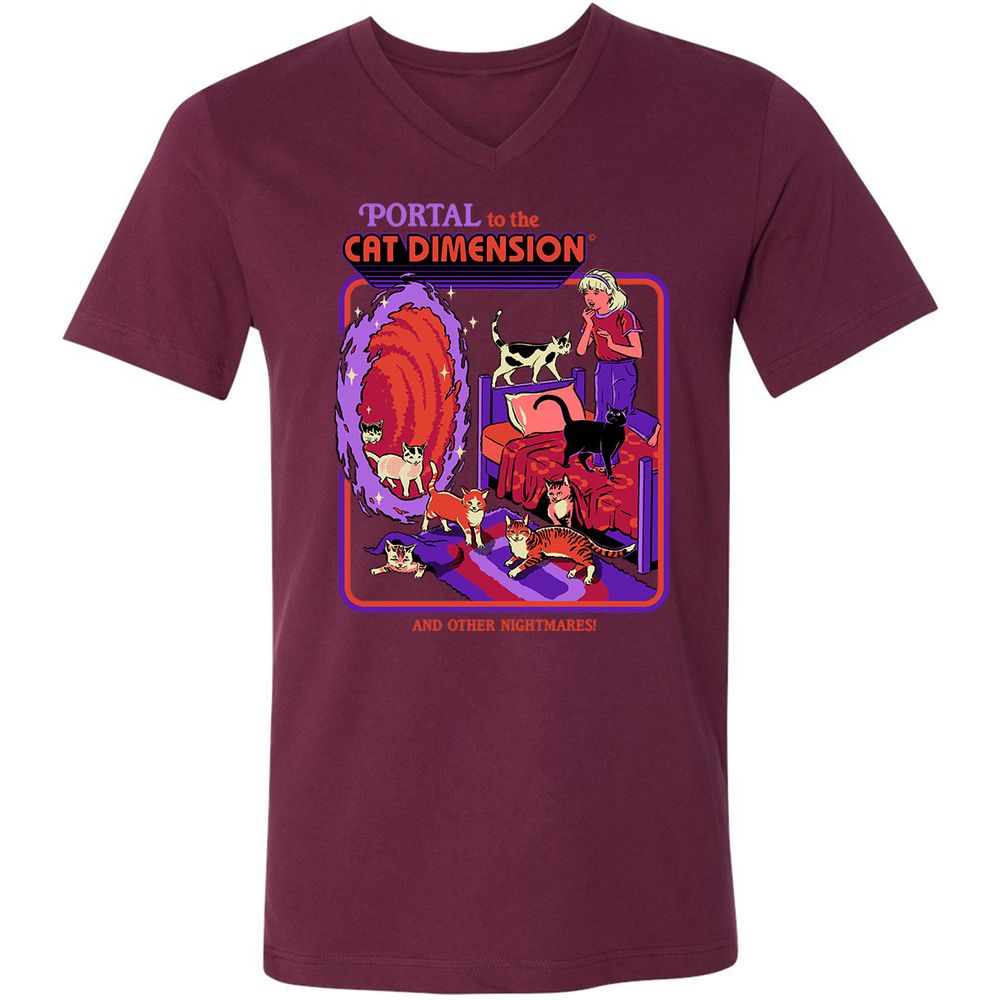 Unisex V-Neck T-Shirt - PDA35C6Y - Maroon - 6