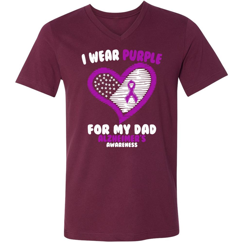 Unisex V-Neck T-Shirt - ZUBGE51U - Maroon - 6