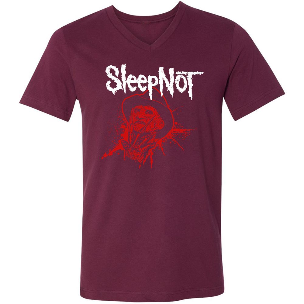 Unisex V-Neck T-Shirt - GKQ3V8GG - Maroon - 6