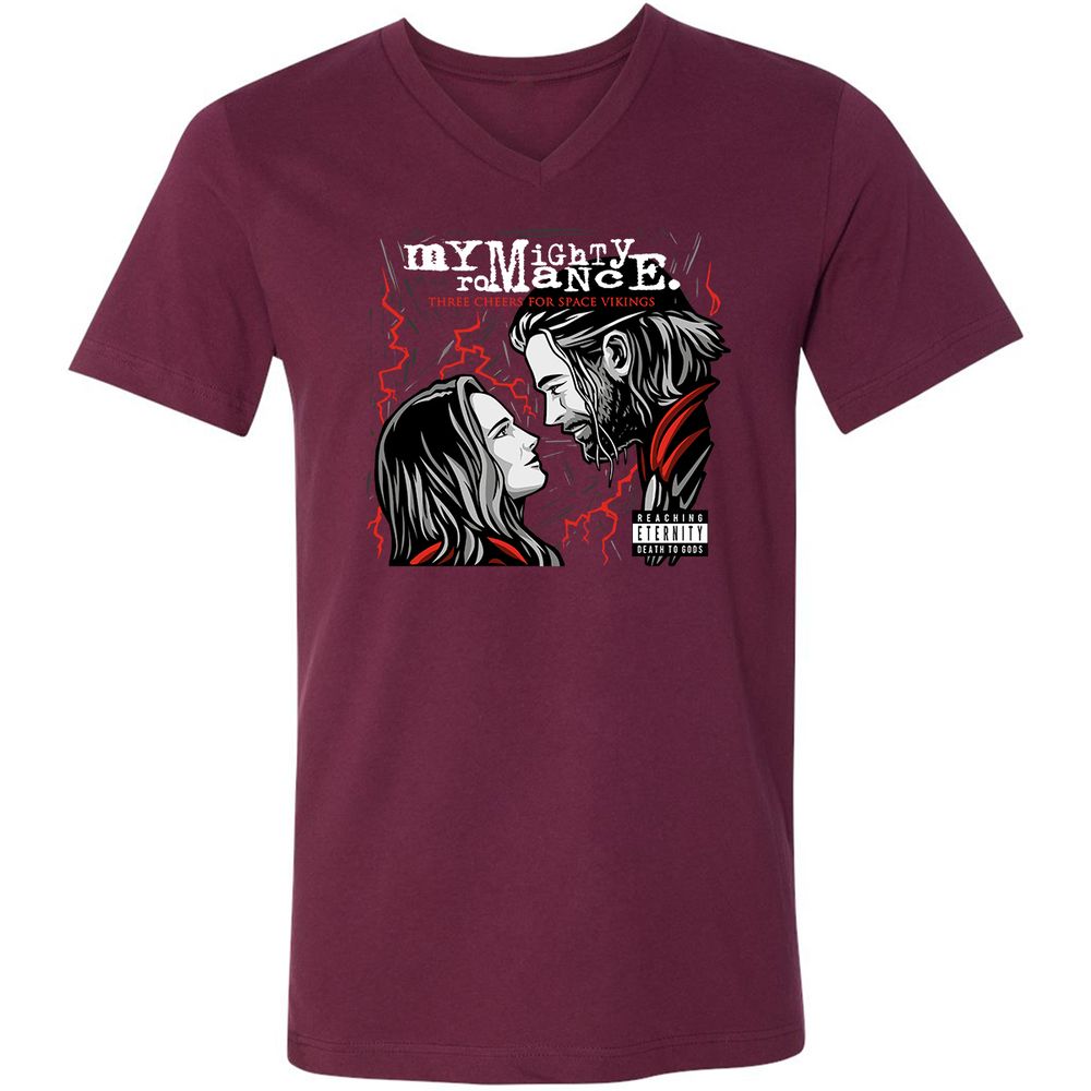 Unisex V-Neck T-Shirt - 6XA4SUT5 - Maroon - 6