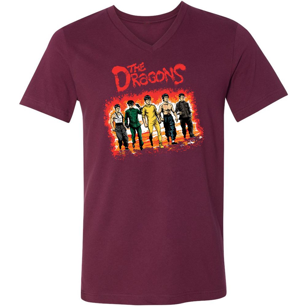 Unisex V-Neck T-Shirt - 2NK7CQP1 - Maroon - 6