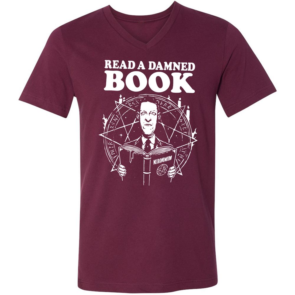 Unisex V-Neck T-Shirt - 1983VH92 - Maroon - 6