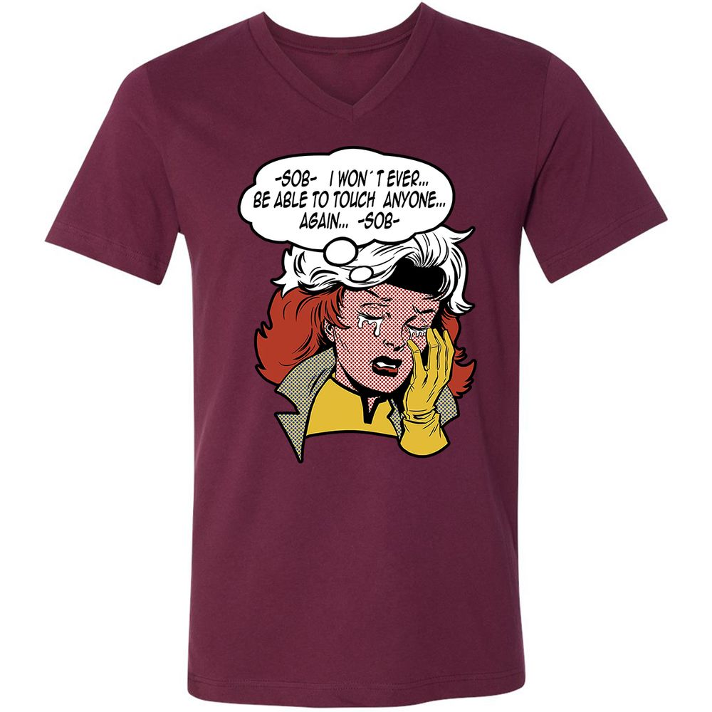 Unisex V-Neck T-Shirt - MJAXLCXC - Maroon - 6