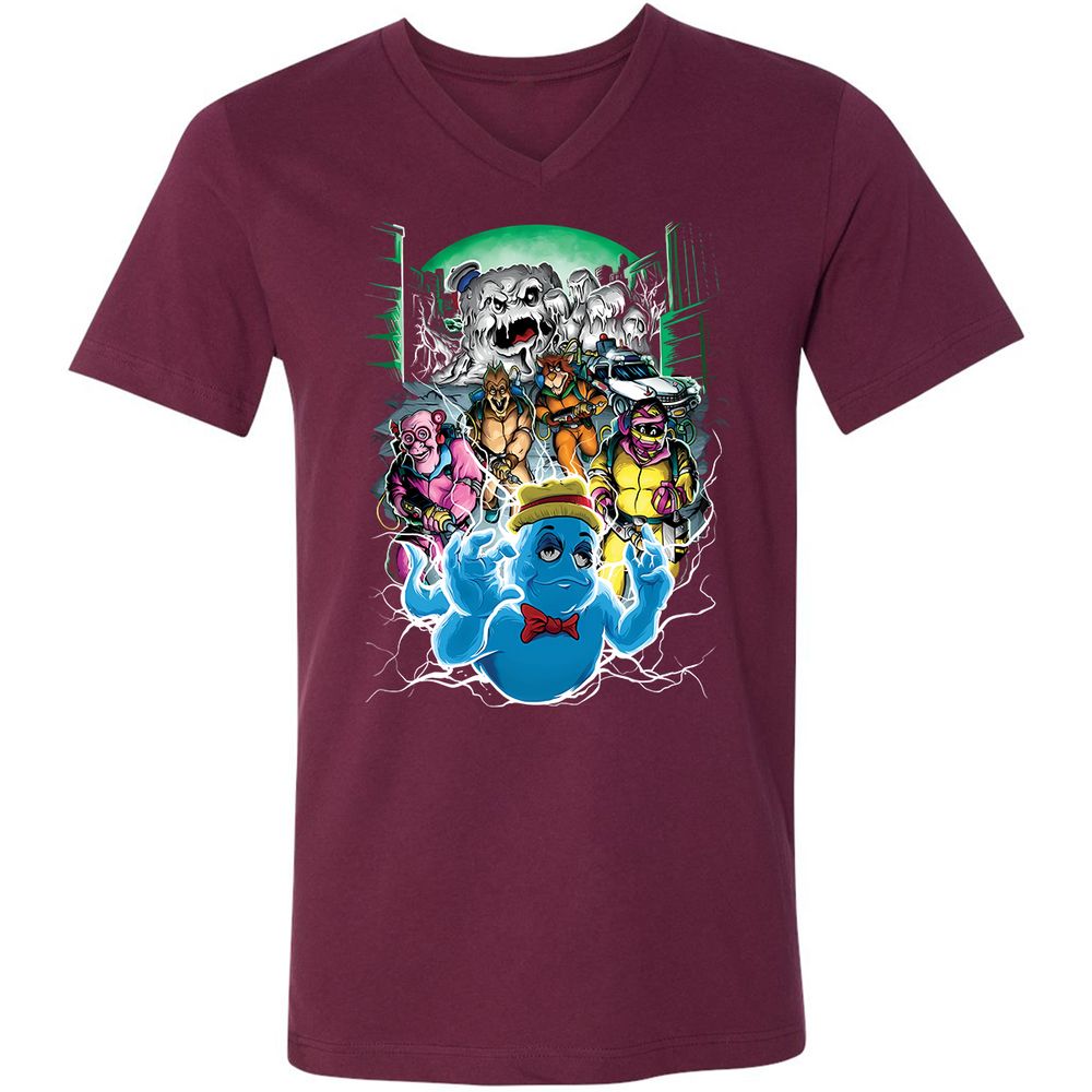 Unisex V-Neck T-Shirt - 5W6GQ8BN - Maroon - 6