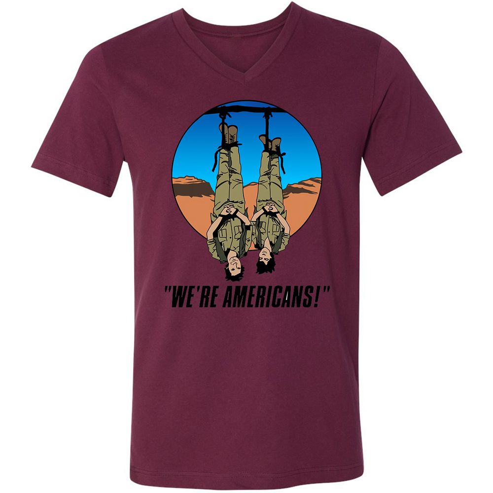 Unisex V-Neck T-Shirt - XPW1GD1X - Maroon - 6