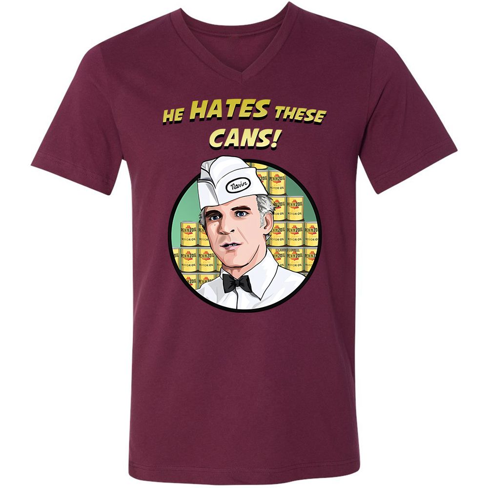 Unisex V-Neck T-Shirt - JFVSEY6M - Maroon - 6