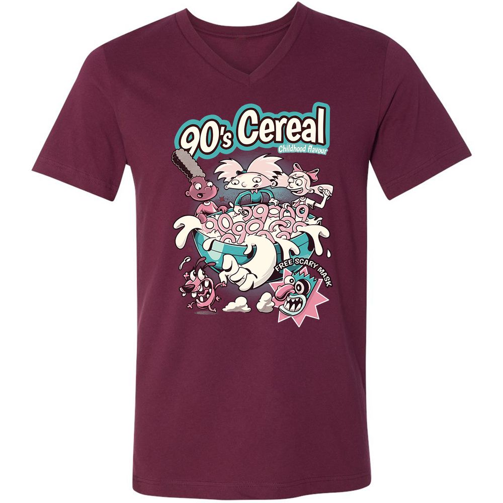 Unisex V-Neck T-Shirt - DPVATJP6 - Maroon - 6