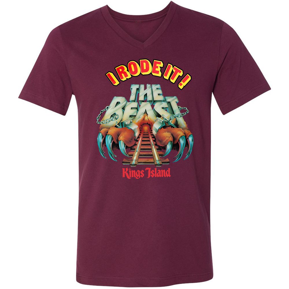 Unisex V-Neck T-Shirt - MYSFGKZG - Maroon - 6