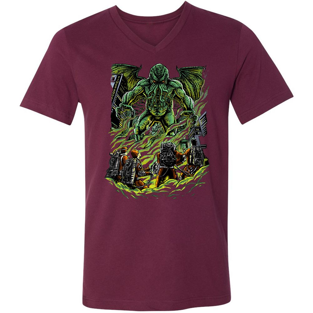 Unisex V-Neck T-Shirt - U43HSAM4 - Maroon - 6