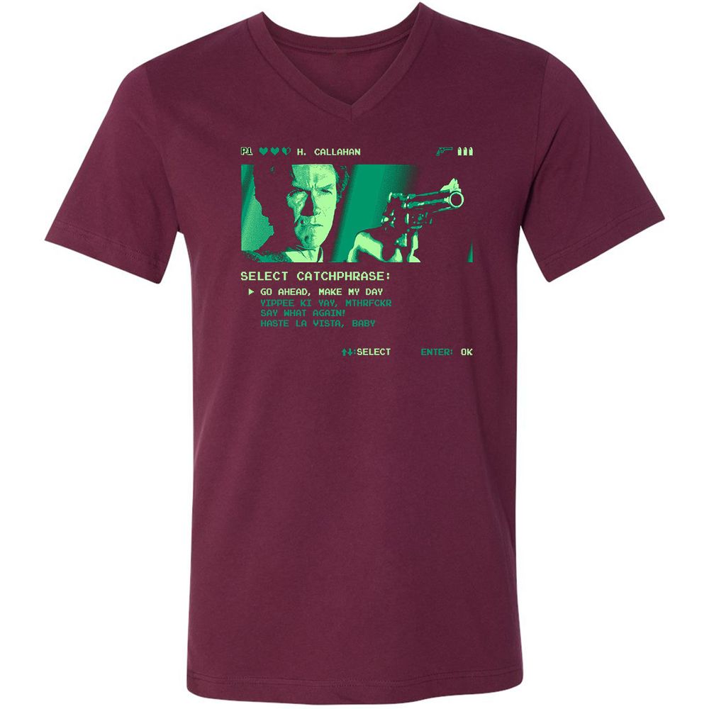 Unisex V-Neck T-Shirt - Z3Z1UNWH - Maroon - 6
