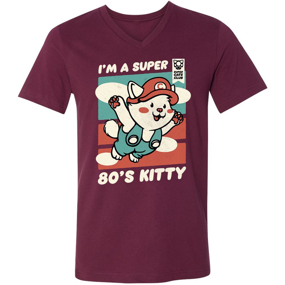 Unisex V-Neck T-Shirt - TG77YGVV - Maroon - 6