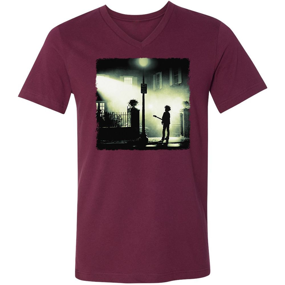 Unisex V-Neck T-Shirt - HYX4YM3F - Maroon - 6