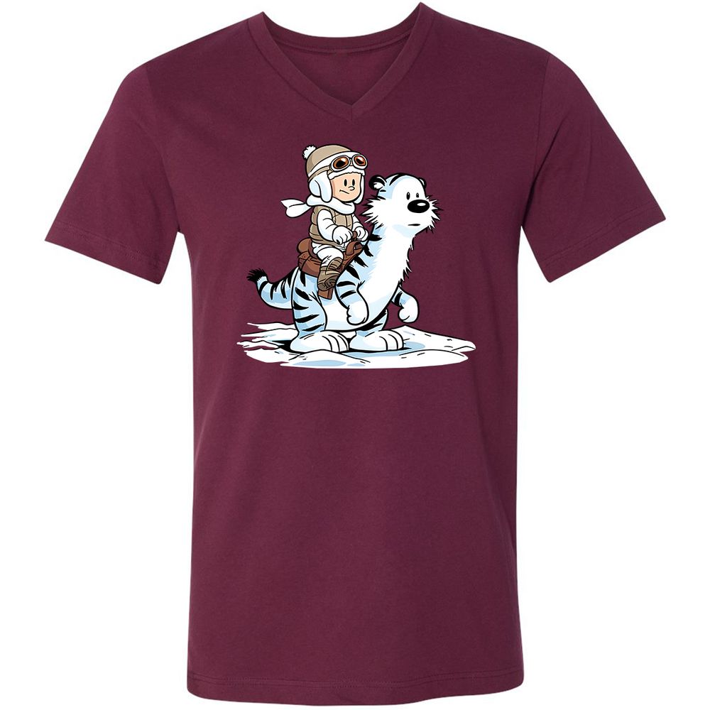 Unisex V-Neck T-Shirt - N8QLFK5G - Maroon - 6