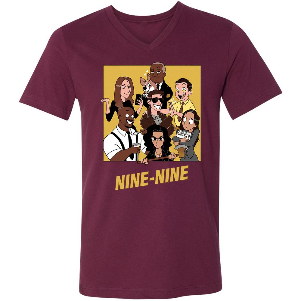 Unisex V-Neck T-Shirt - 4BV5DV12 - Maroon - 6