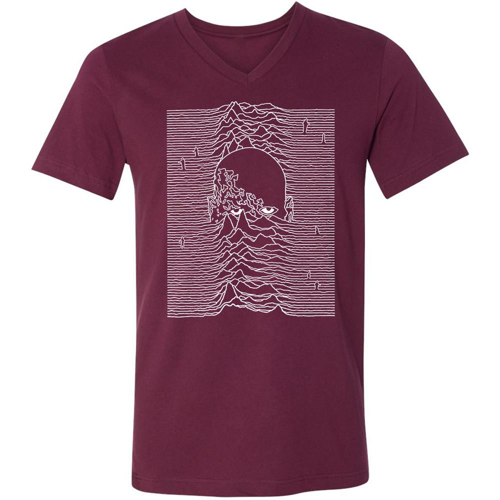 Unisex V-Neck T-Shirt - K6BHUPZK - Maroon - 6