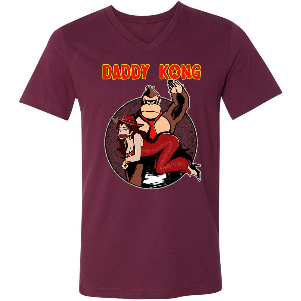 Unisex V-Neck T-Shirt - PCUTUZKW - Maroon - 6
